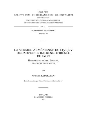 cover image of La version armenienne du Livre V de l'Adversus haereses d'Irenee de Lyon